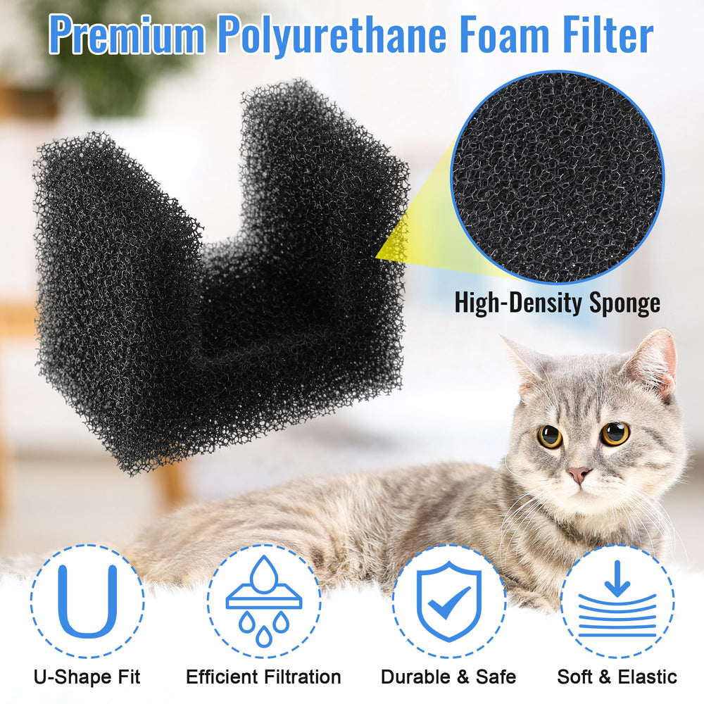 Enhon filtros espuma para reemplazo de bebederos de mascotas, instalación sin herramientas.