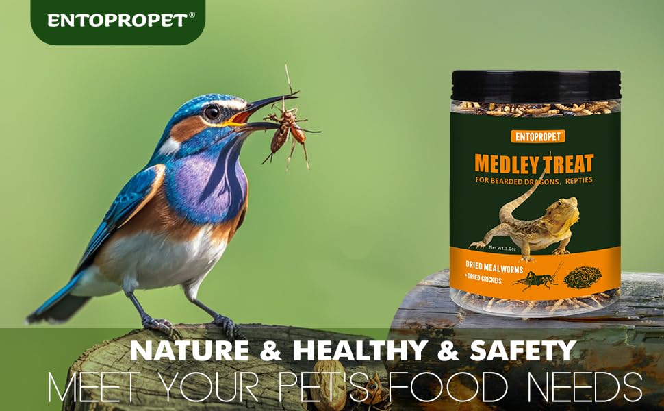 Entopropet nutrición equilibrada para reptiles y aves, compatible con dietas de distintos animales.