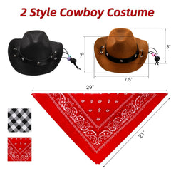 sombrero vaquero marrón de eorbow para mascotas, duradero
