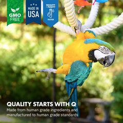 Equa Holistics HealthyGut loros comiendo comida con probióticos