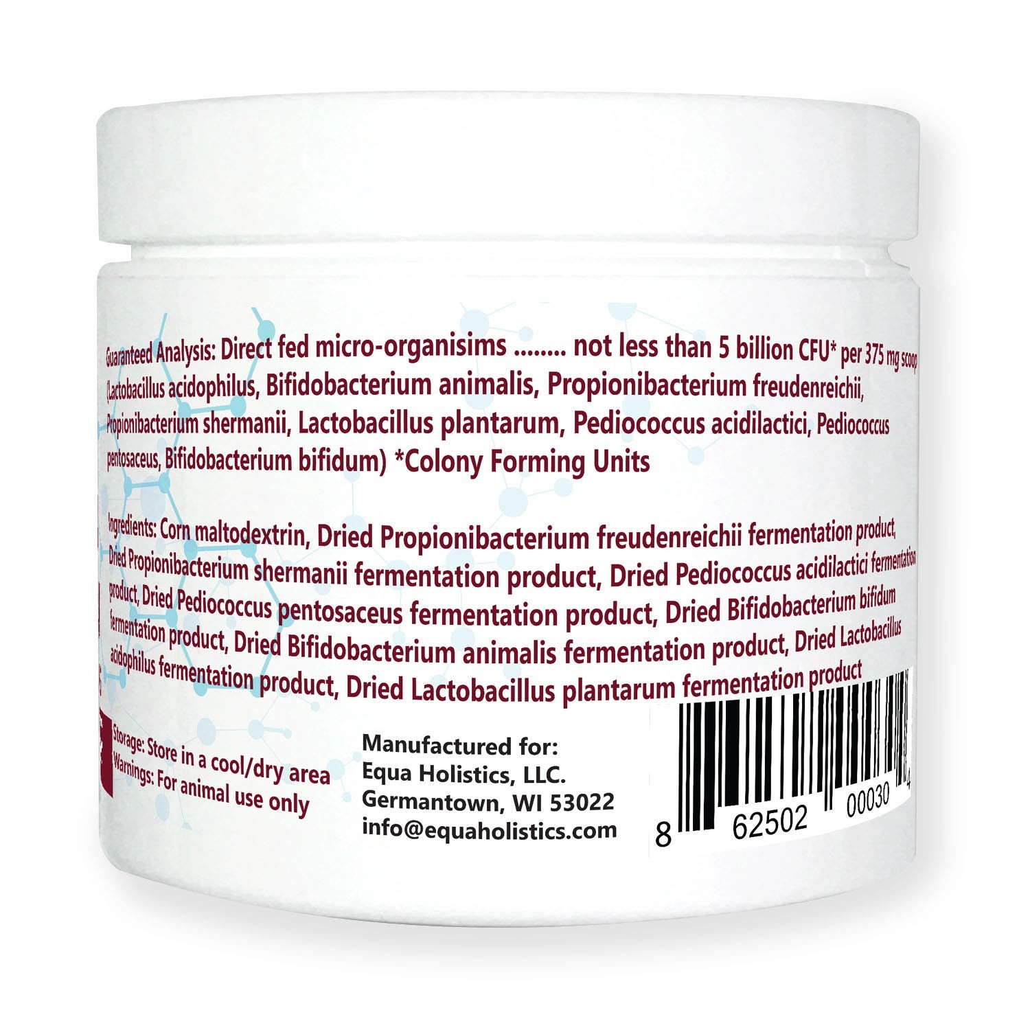 Equa Holistics HealthyGut envase compacto para almacenamiento seguro