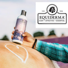 EQUIDERMA ingredientes naturales calmantes para la piel irritada del caballo.