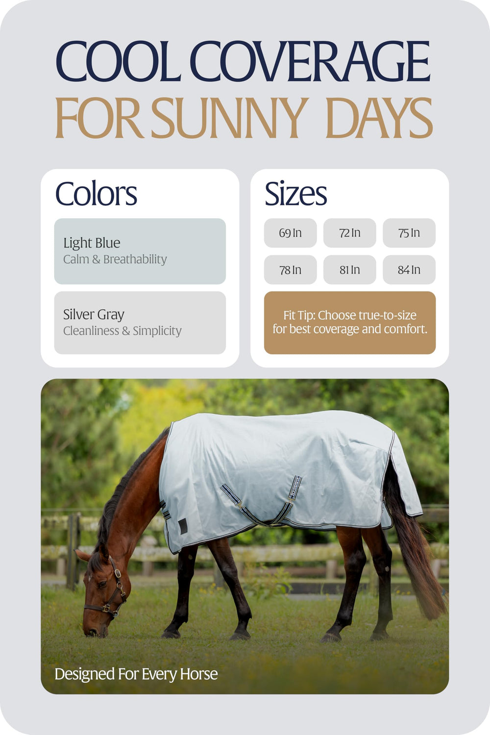 Equinavia Gard protección UV-45 en malla, mantiene al caballo fresco y protegido.