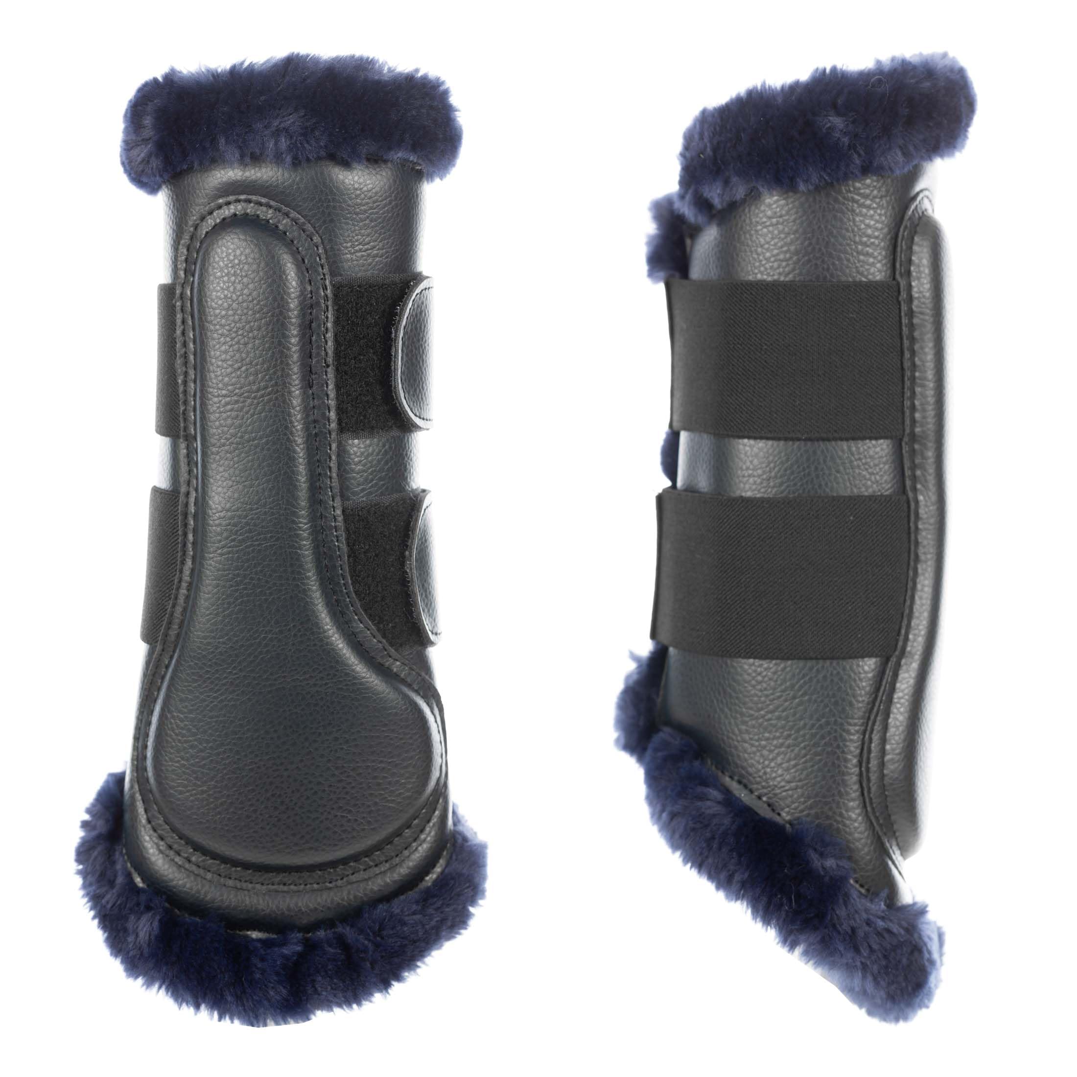 Equinavia Vali Ultra Fleece Brushing Boots: azul marino para un look coordinado en el establo.