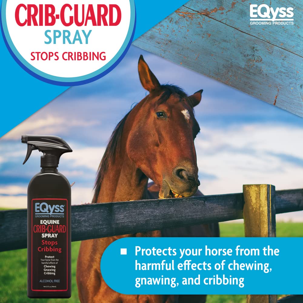 Eqyss Crib Guard Spray, enfoque anti-masticación, apto para cuero, tela y madera.