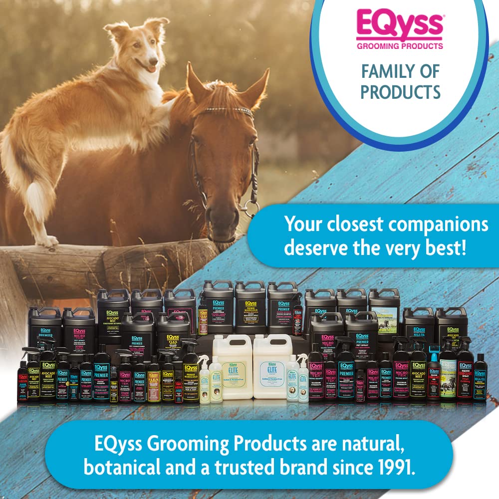 Eqyss Micro-Tek Champú Equino - acabado nutrido: deja un pelaje brillante y suave.