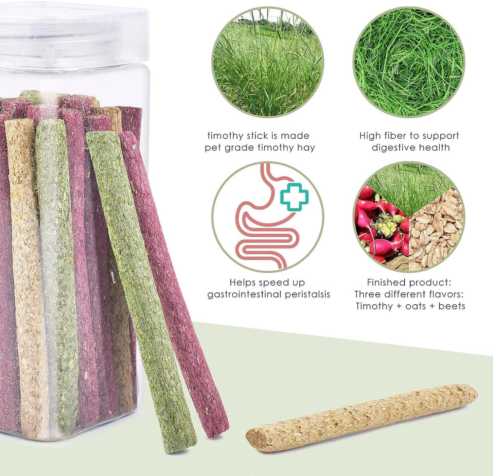 ERKOON juguete masticable conejo avena: snack sabroso para distracción y fortalecimiento de dientes.