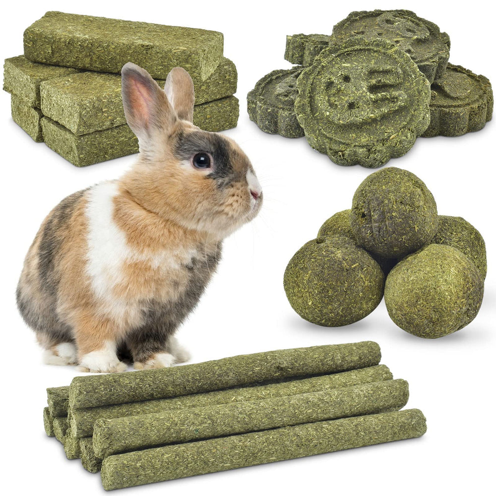 ERKOON juguete masticable de heno Timothy con forma variada para conejos