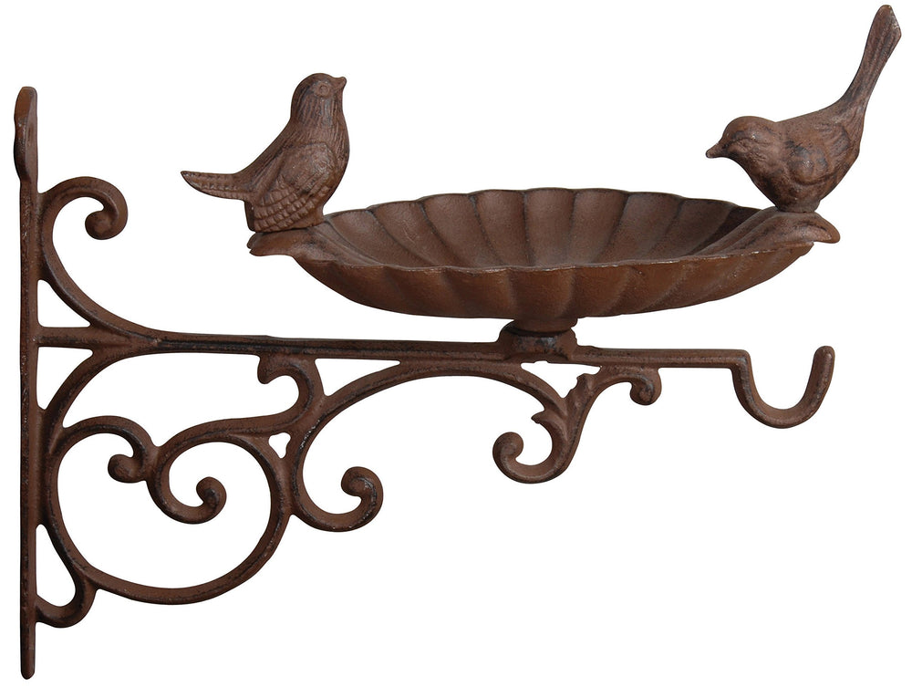 Esschert Design FB163, baño de aves con soporte, ideal para beber y decorar patios.