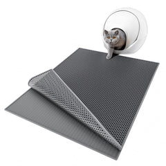 ESTHELLO almohadilla para arena de gato, doble capa con panales que atrapa la suciedad.