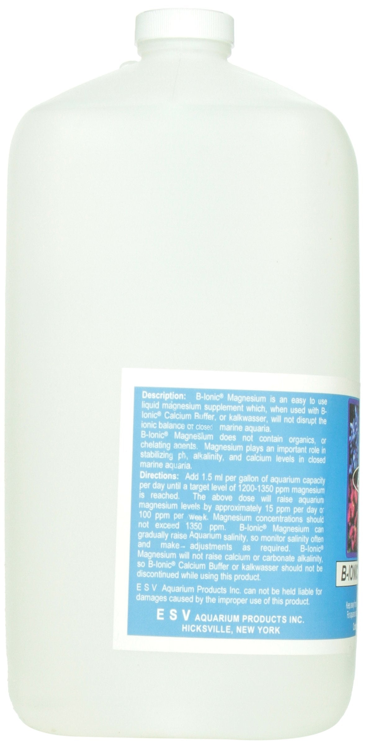 Etiqueta del producto ESV B-Ionic Magnesio para consulta rápida de dosificación.