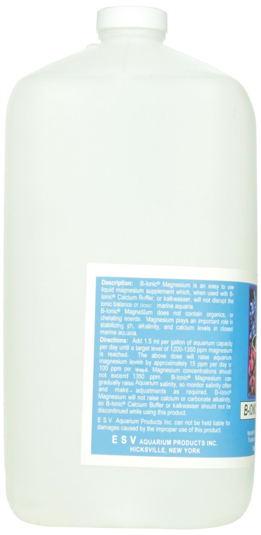 Etiqueta del producto ESV B-Ionic Magnesio para consulta rápida de dosificación.