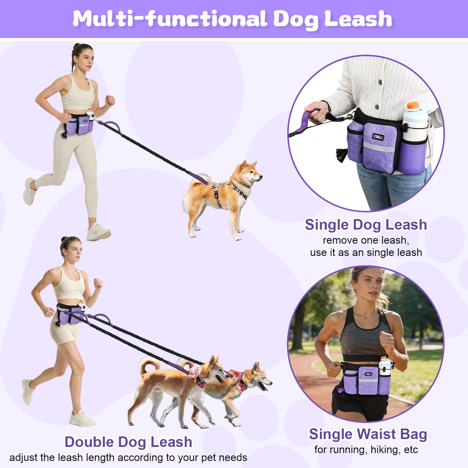 ETACCU absorción doble con bungee para perros en tensión