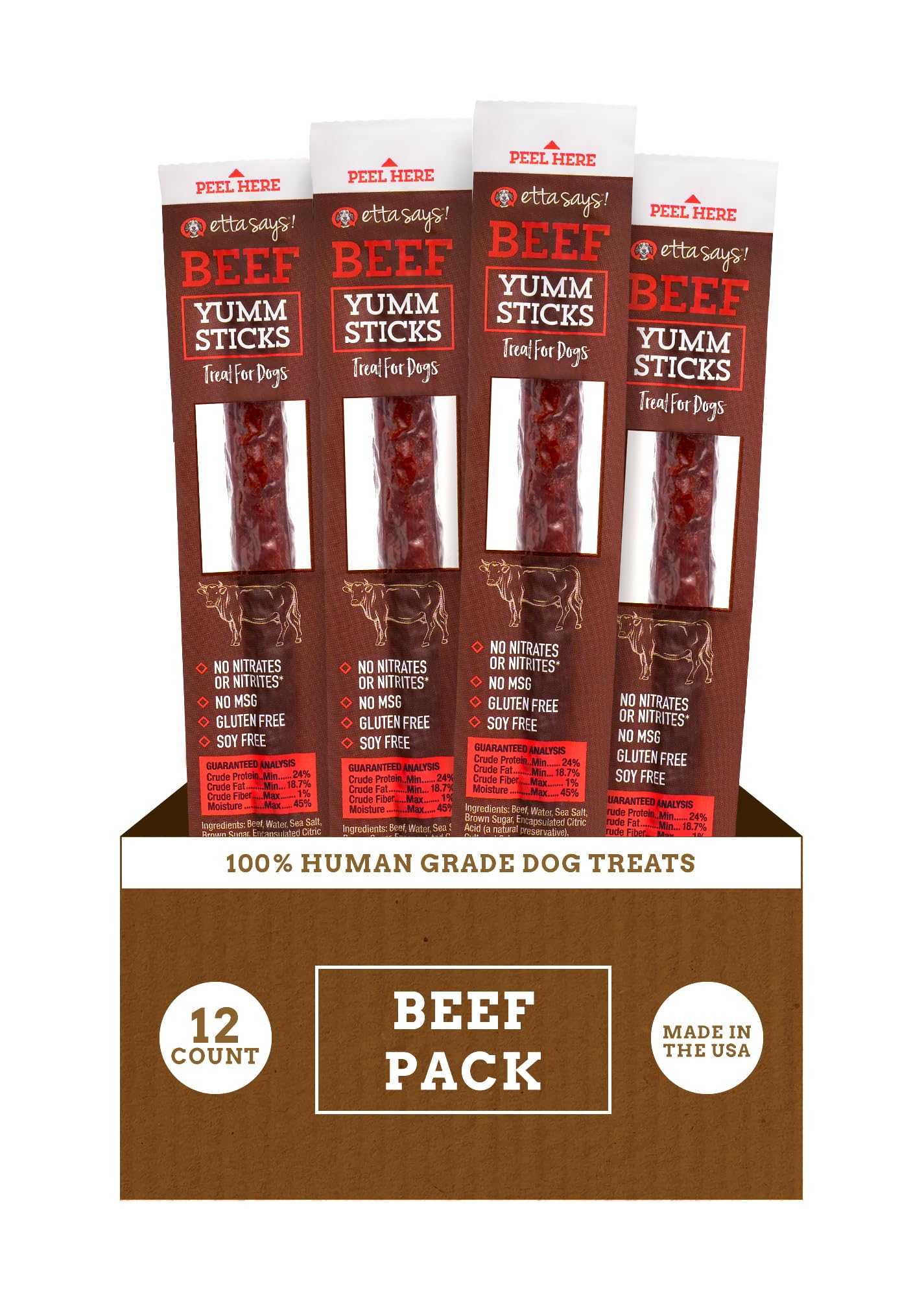etta says! Yumm Sticks: embalaje individual para mantener la frescura.