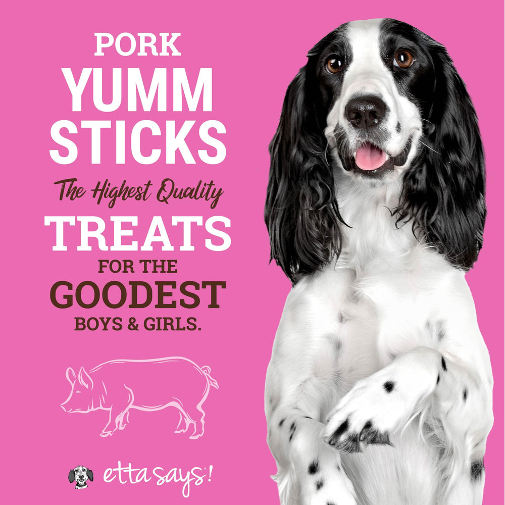 etta says! Yumm Sticks envueltos individualmente, mantienen la frescura entre entrenamientos.