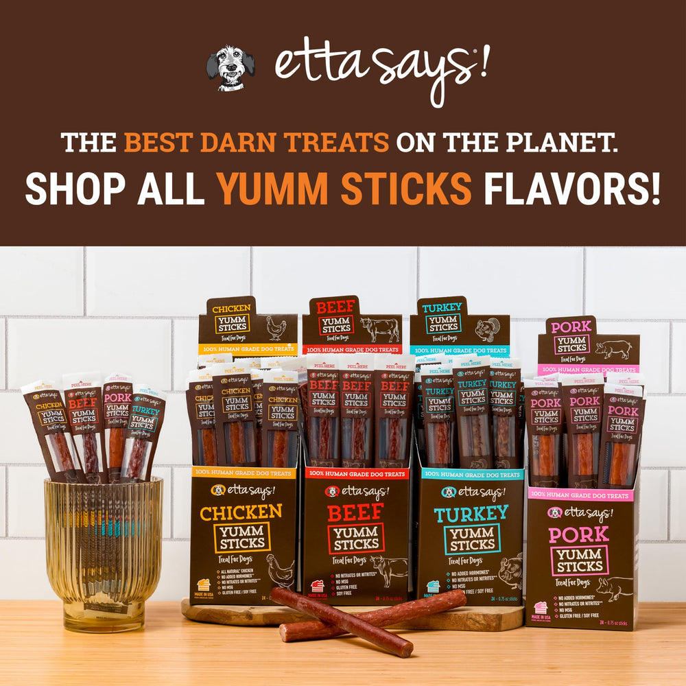 etta says! Yumm Sticks – envueltas individualmente para mantener la frescura