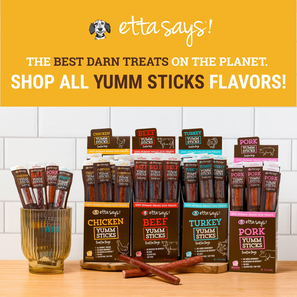 etta says! Yumm Sticks: tentempié suave para reforzar conductas durante el entrenamiento.