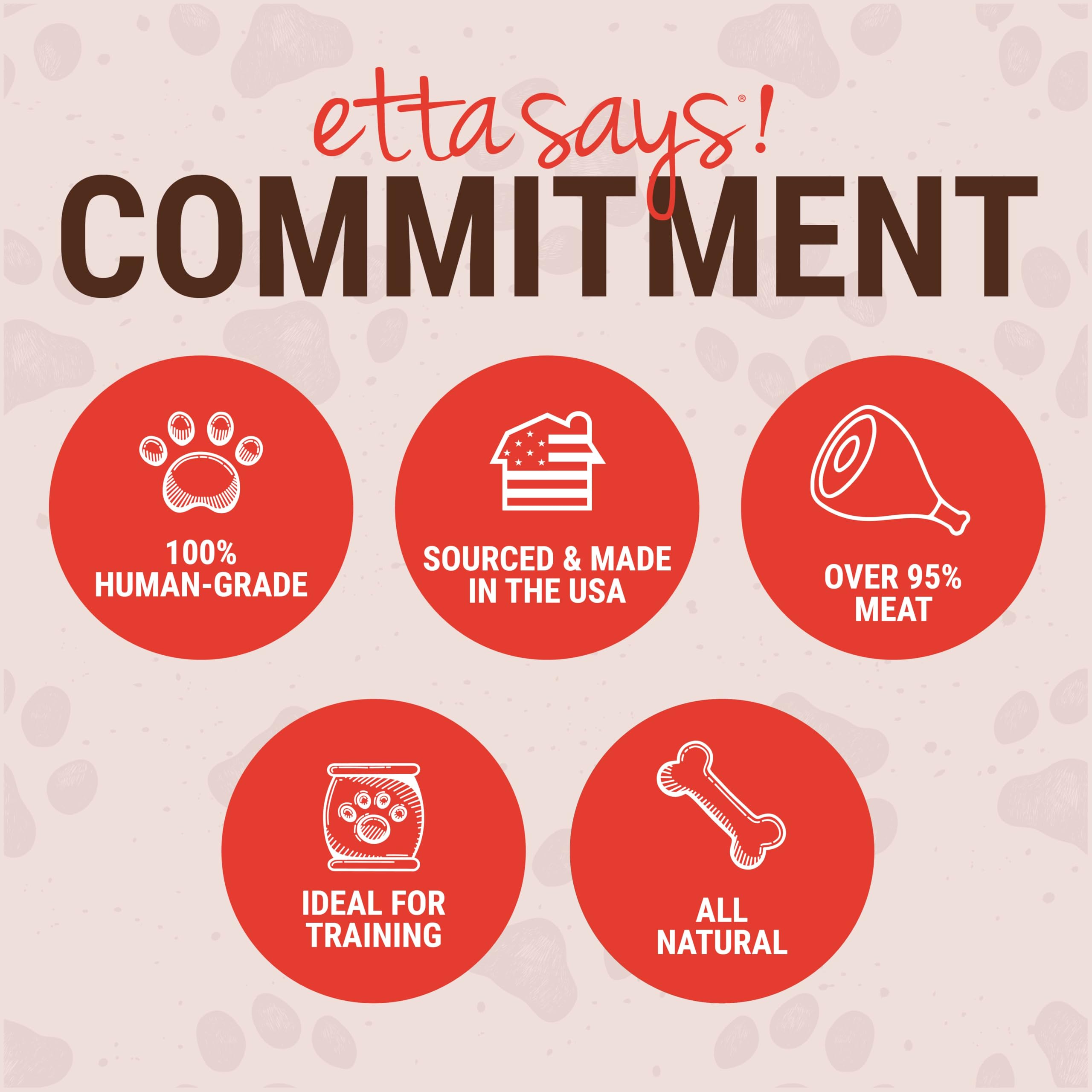 etta says! Yumm Sticks: textura suave ideal para entrenamiento.