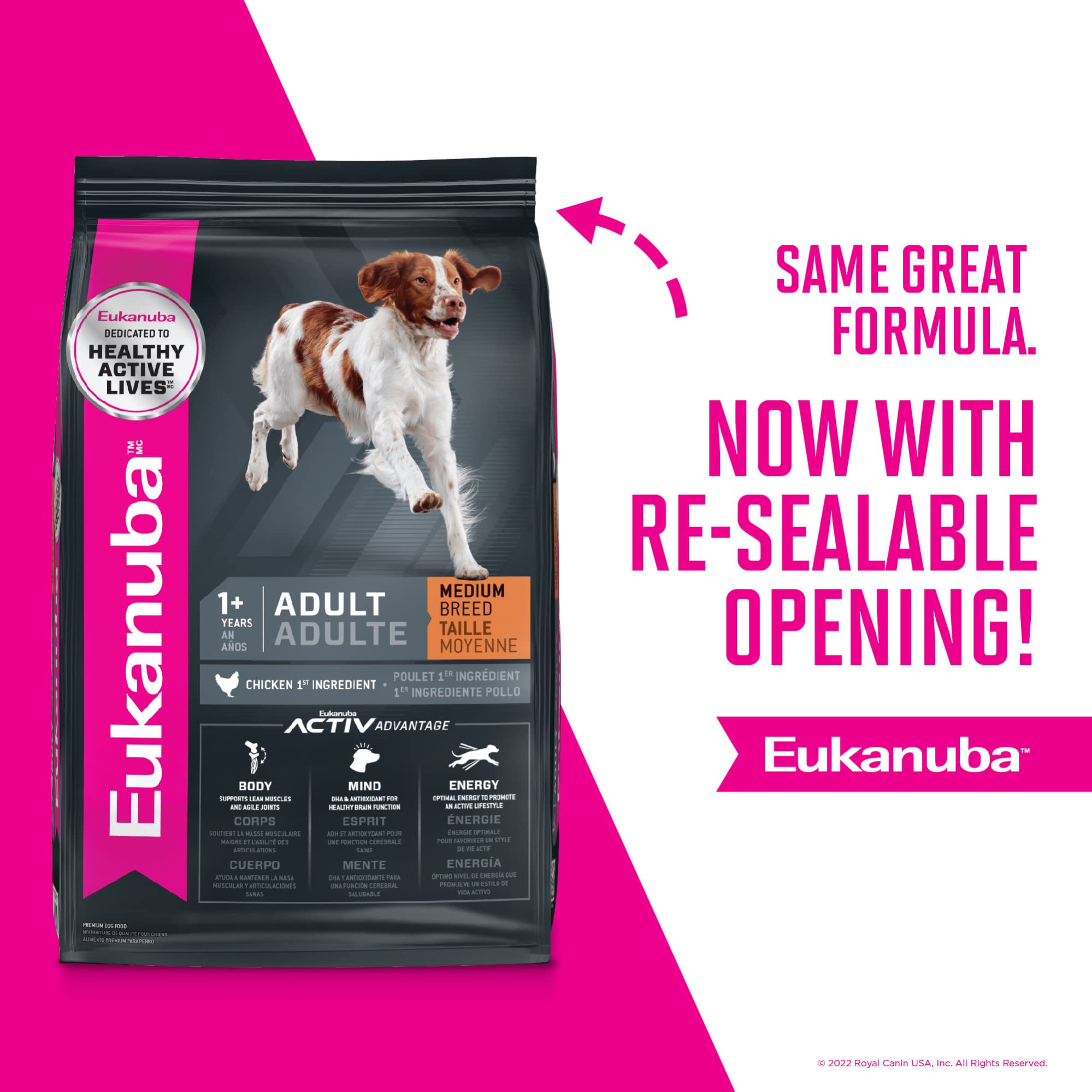 Eukanuba Alimento Seco para Perro Mediano con fibras prebióticas para digestión suave