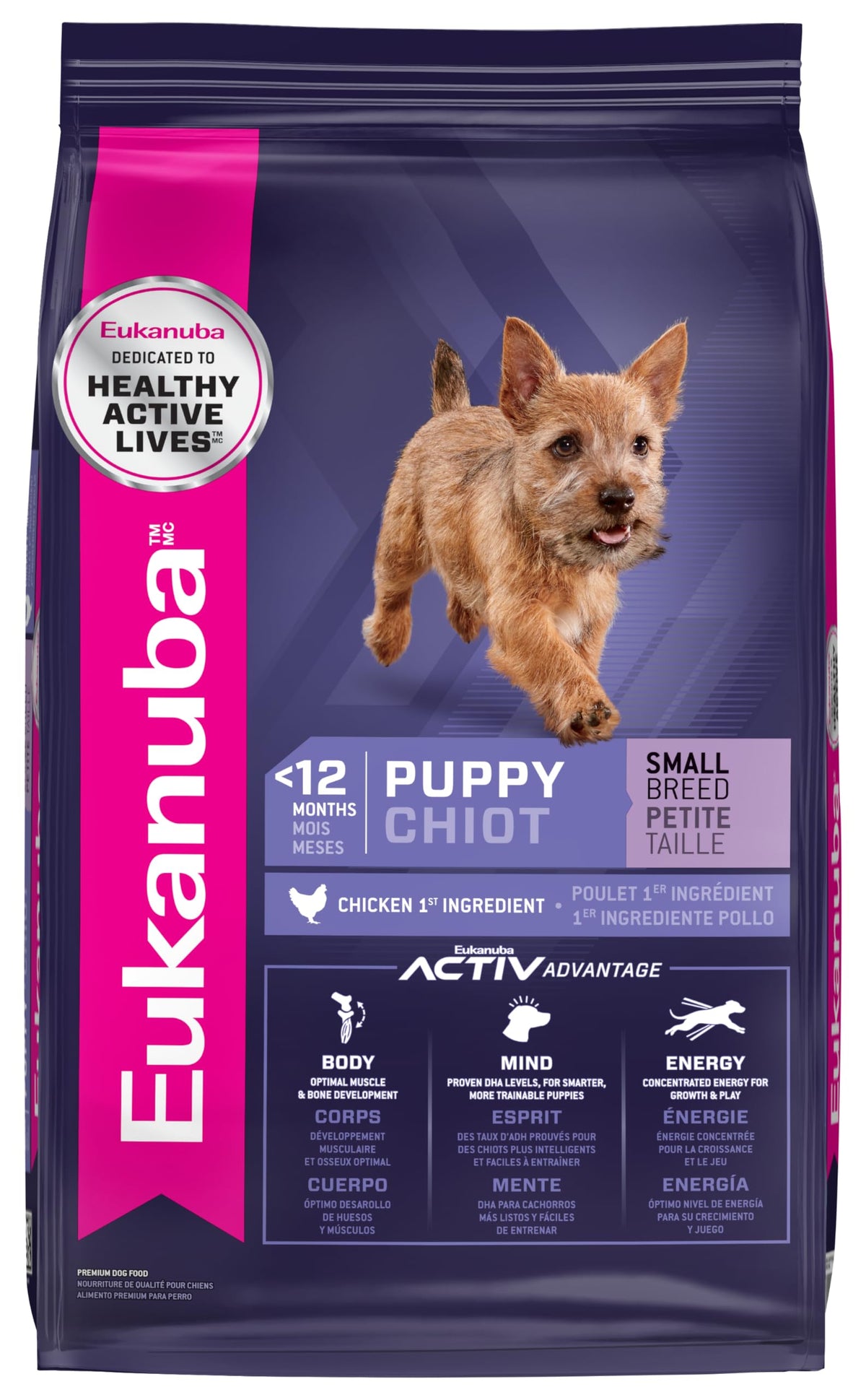 Eukanuba cachorro de raza pequeña en bolsa para alimentar