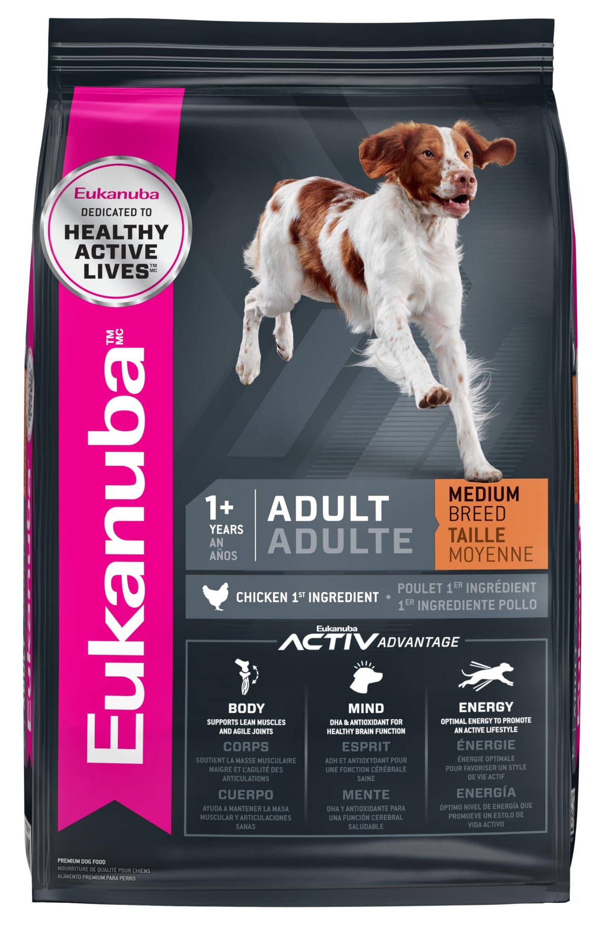 Eukanuba comida seca adulta para perros de raza media, croquetas crujientes para energía diaria