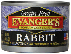 Evanger's conejo sin granos, lata frente; complemento sabroso para la dieta diaria.