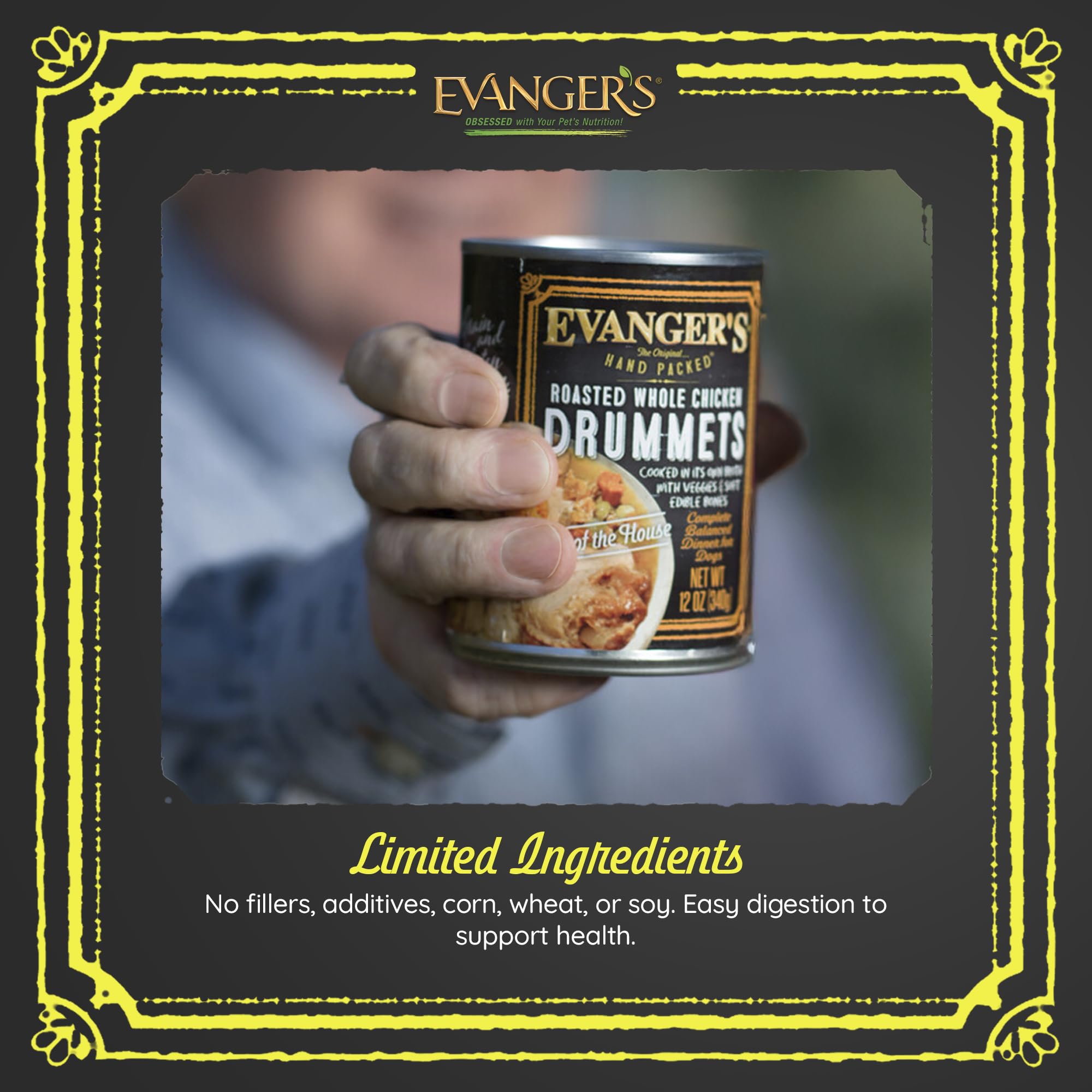 Evanger's Heritage Classics: huesos comestibles cocidos a presión, textura y calcio natural.
