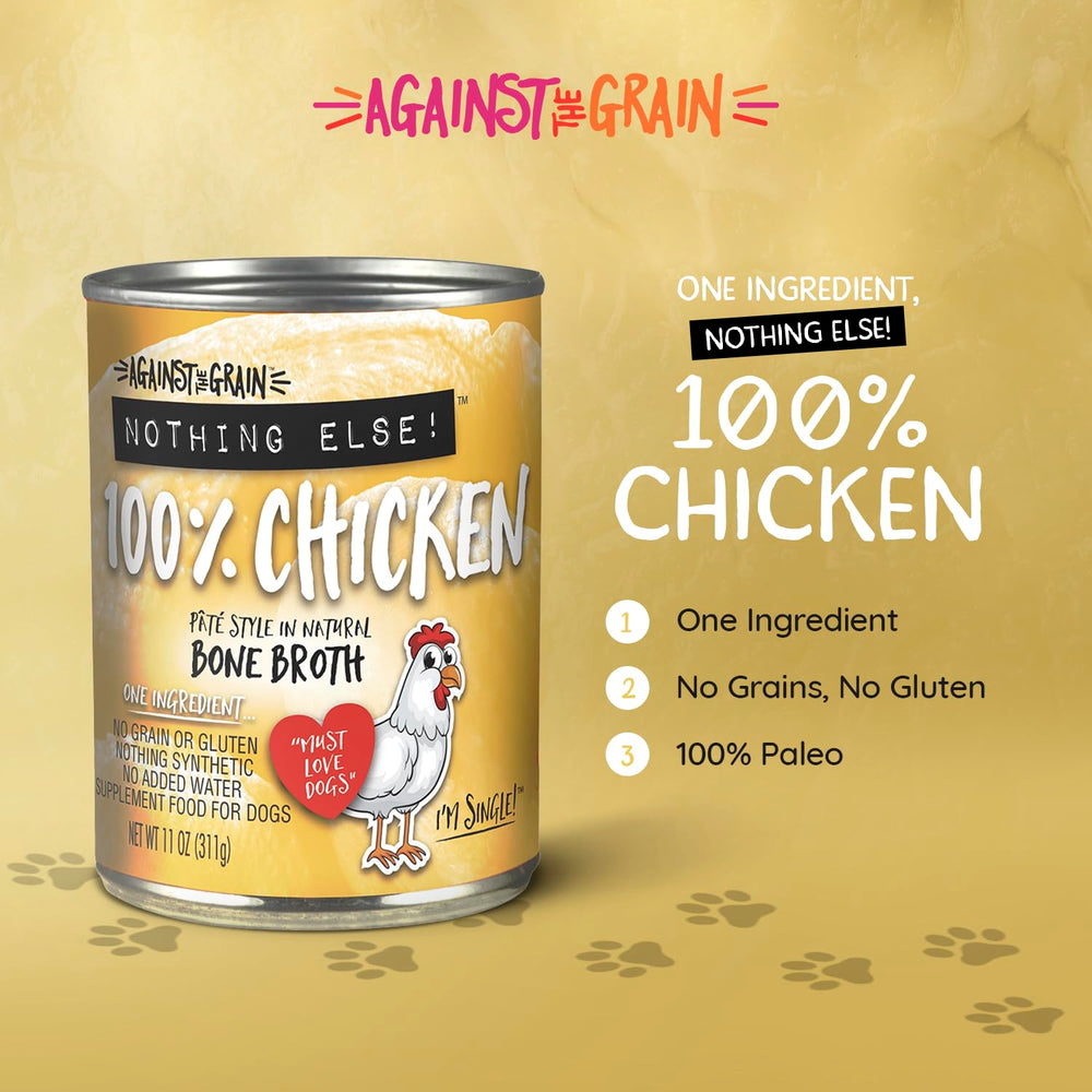 Evanger's Pollo único: etiqueta sin granos indica dieta simple y apta para sensibilidades.