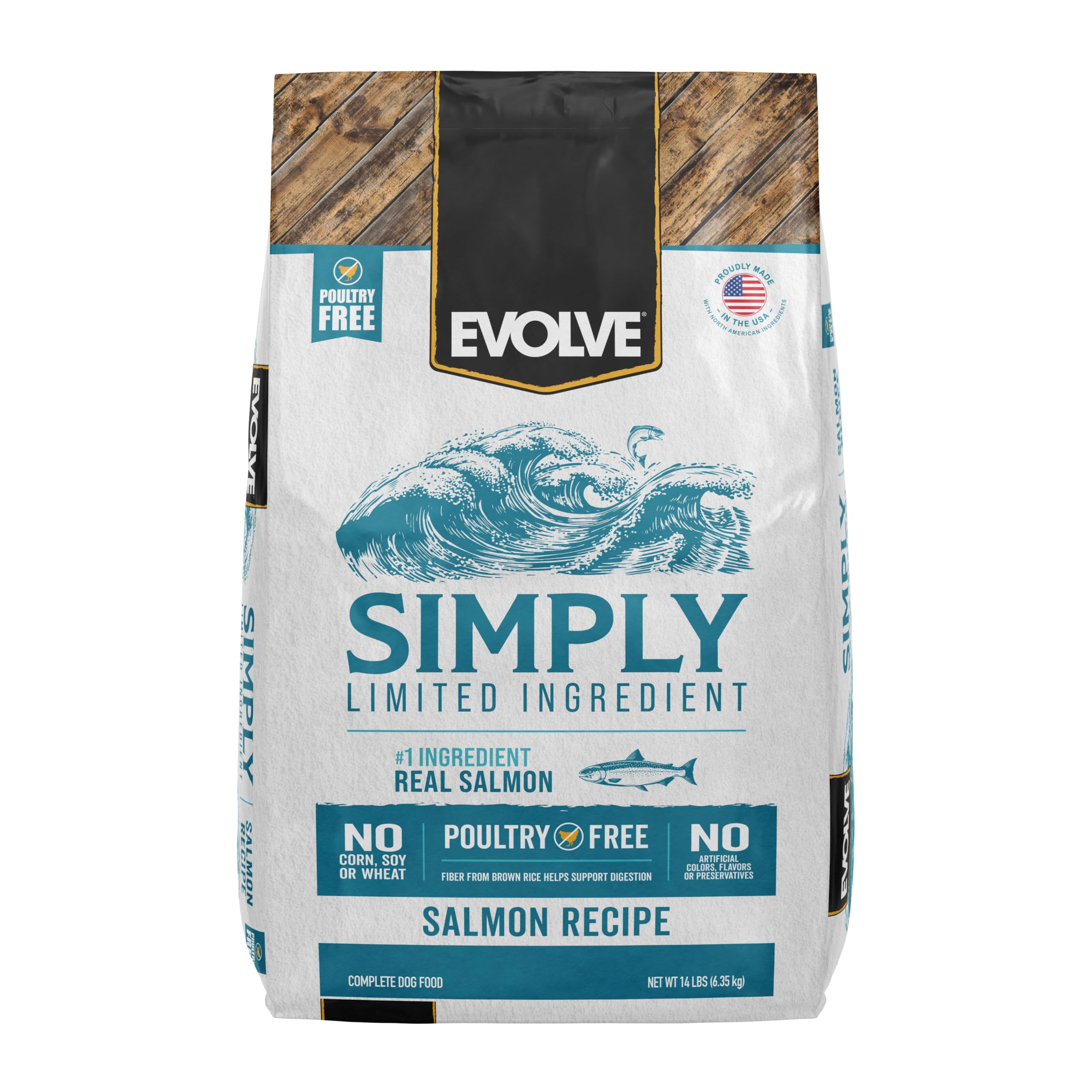 Evolve salmón: composición de ingredientes limitados para una digestión suave.