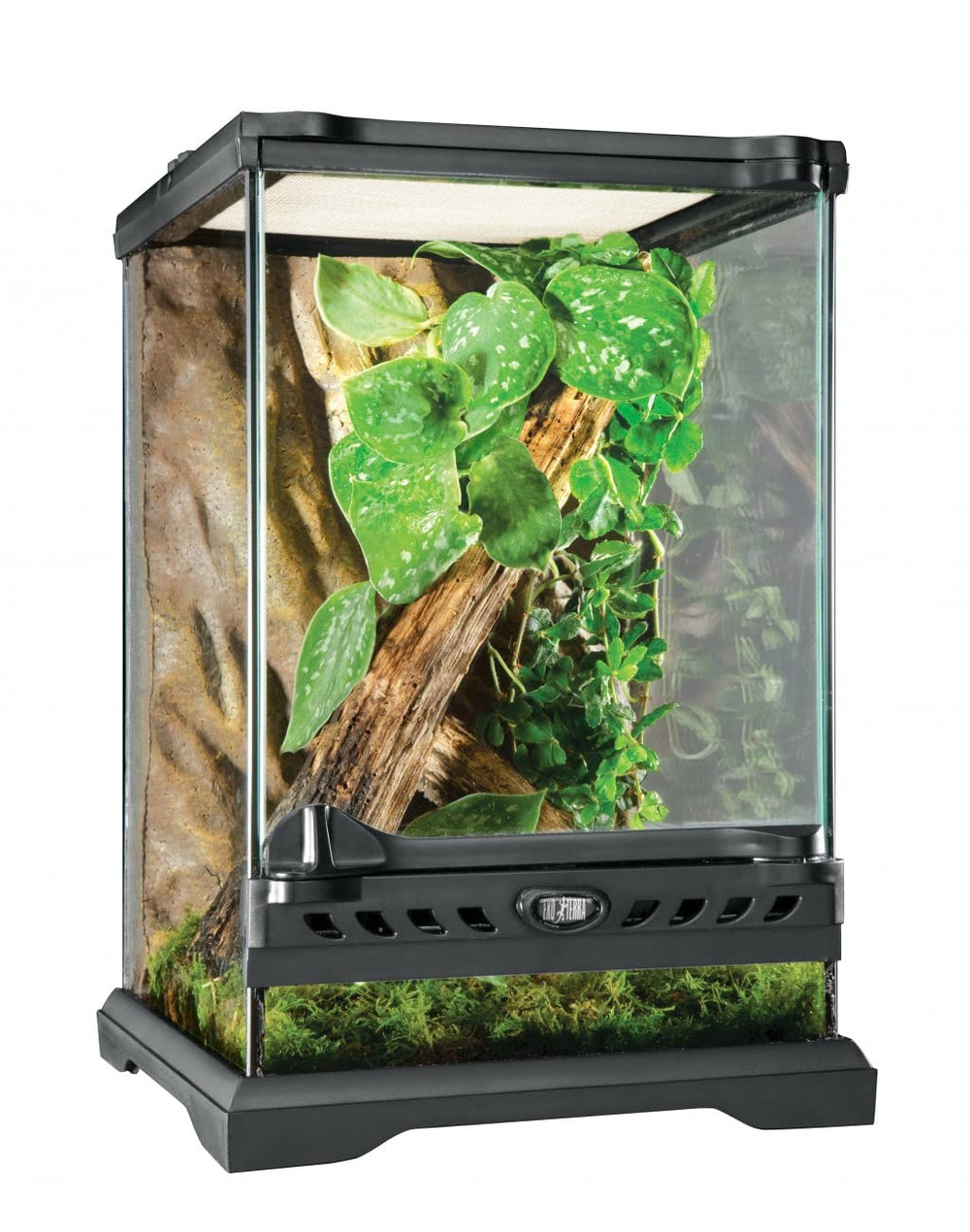 Exo Terra Nano Tall con puertas frontales para acceso fácil y mantenimiento.