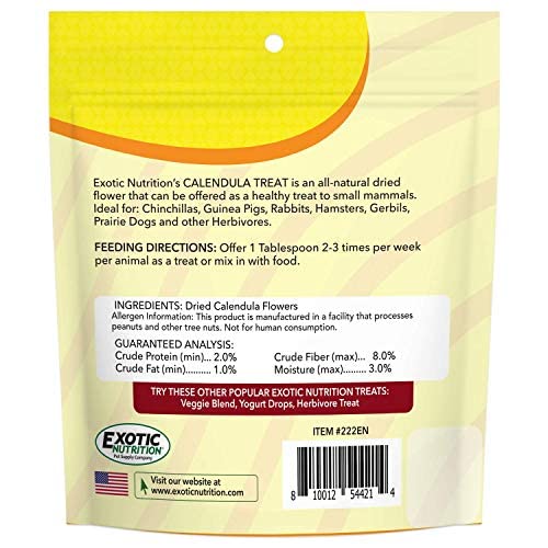 Exotic Nutrition Calendula Snack para forraje en juguetes fomenta instintos naturales.