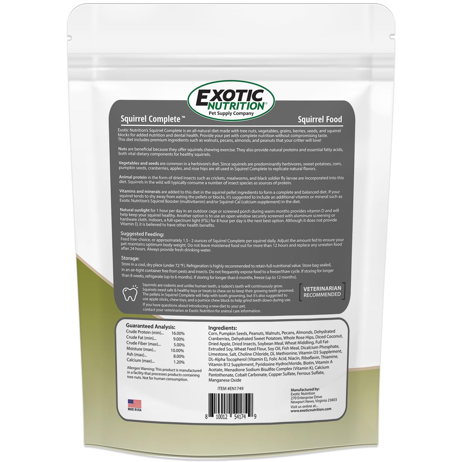 Conservación: refrigerar para conservar la frescura de Exotic Nutrition Completo