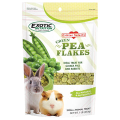 Exotic Nutrition copos de guisante verde 1lb para premiar mascotas pequeñas.