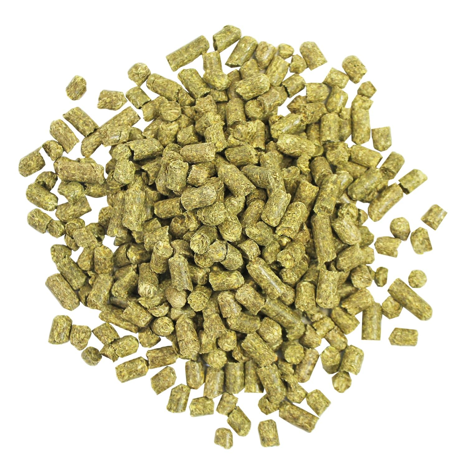 Exotic Nutrition granulado de heno Timothy en envase, ideal para frescura.