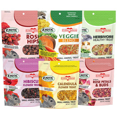Exotic Nutrition Bocaditos para herbívoros, juguete de forraje para snack, fomenta conductas naturales