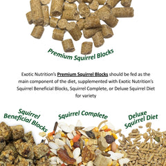 Ingredientes clave de Exotic Nutrition Completo para Ardillas con batatas dulces para sabor