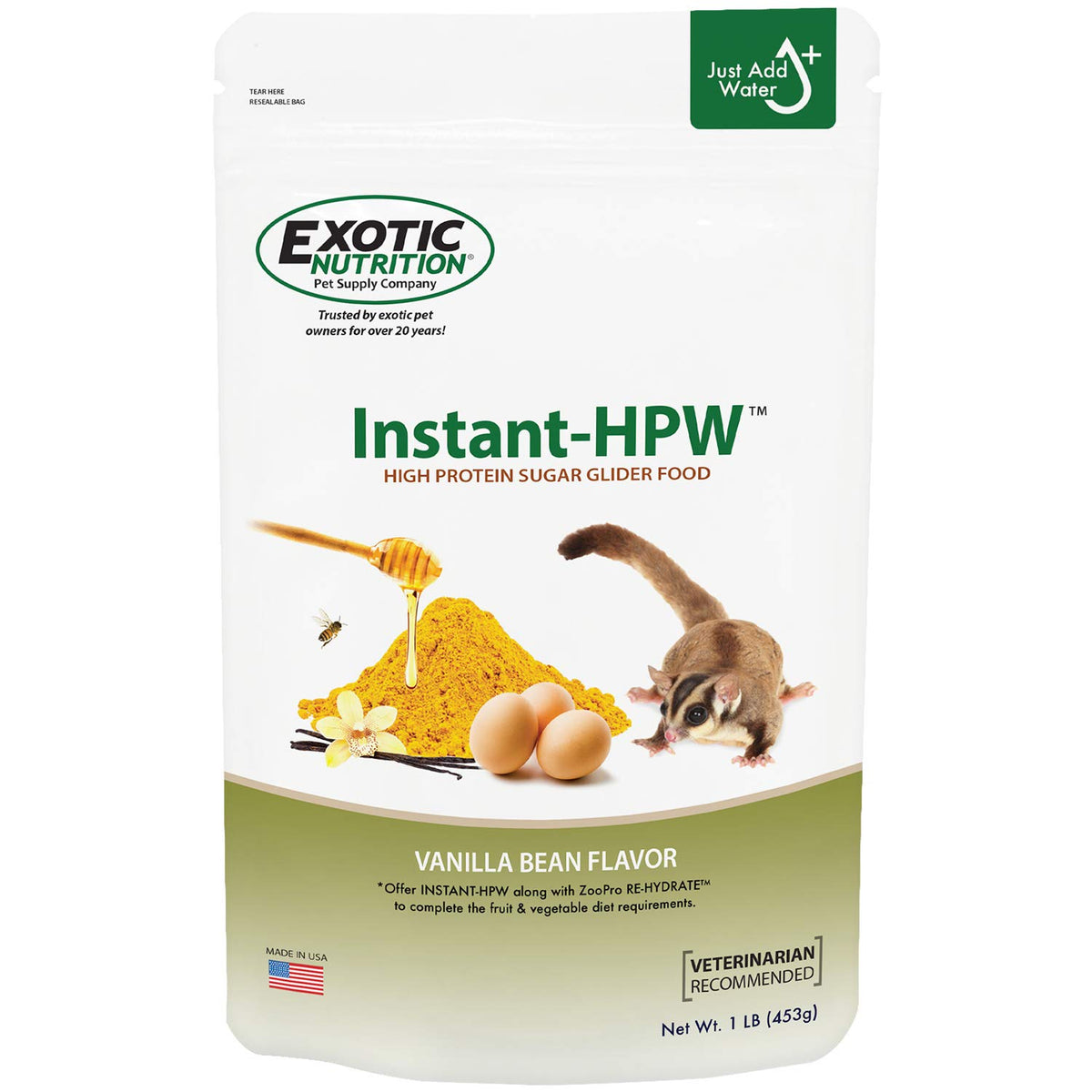 Instant-HPW de Exotic Nutrition, bolsa de polvo para planeadores, preparación rápida.