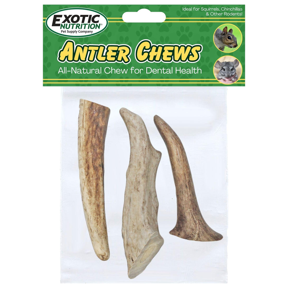 Exotic Nutrition mordedor de asta para mascotas pequeñas con puntas pequeñas
