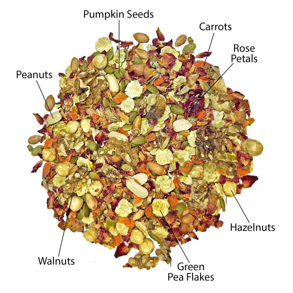 Exotic Nutrition Muncher Mix: lascas de guisante verde para fibra adicional.