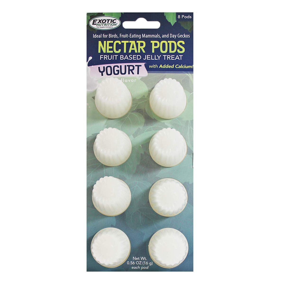 Nectar Pods de Exotic Nutrition: gelatina de fruta con calcio para aves pequeñas.