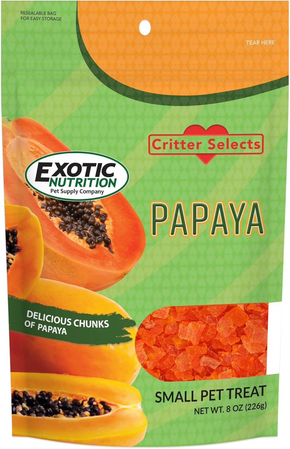 Papaya Treat de Exotic Nutrition: cubos fáciles para roedores