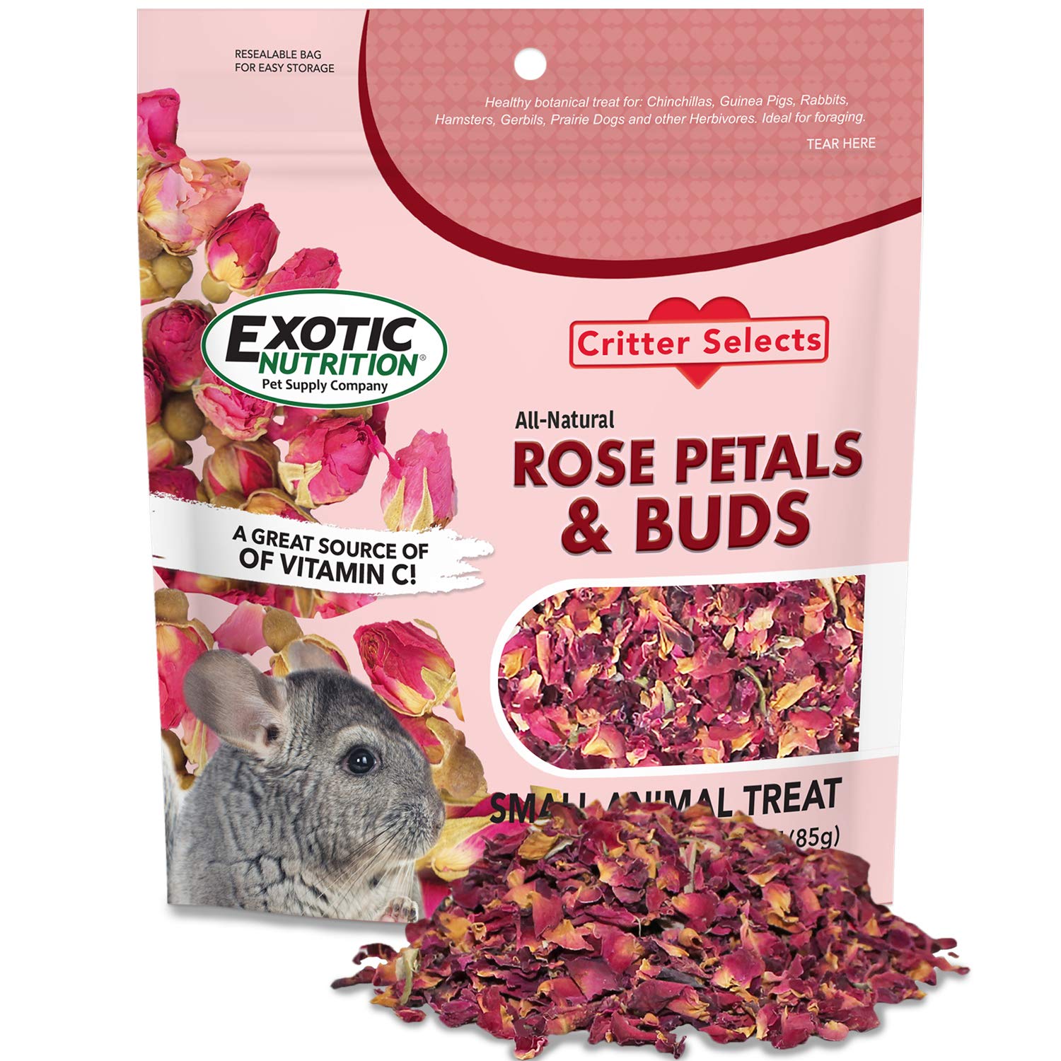 Exotic Nutrition: pétalos y brotes de rosas secos para enriquecer el forraje de tu mascota.