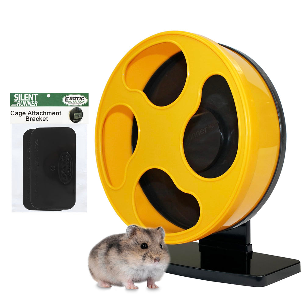 Exotic Nutrition Silent Runner Wheel, rueda silenciosa para hamsters, giro suave.