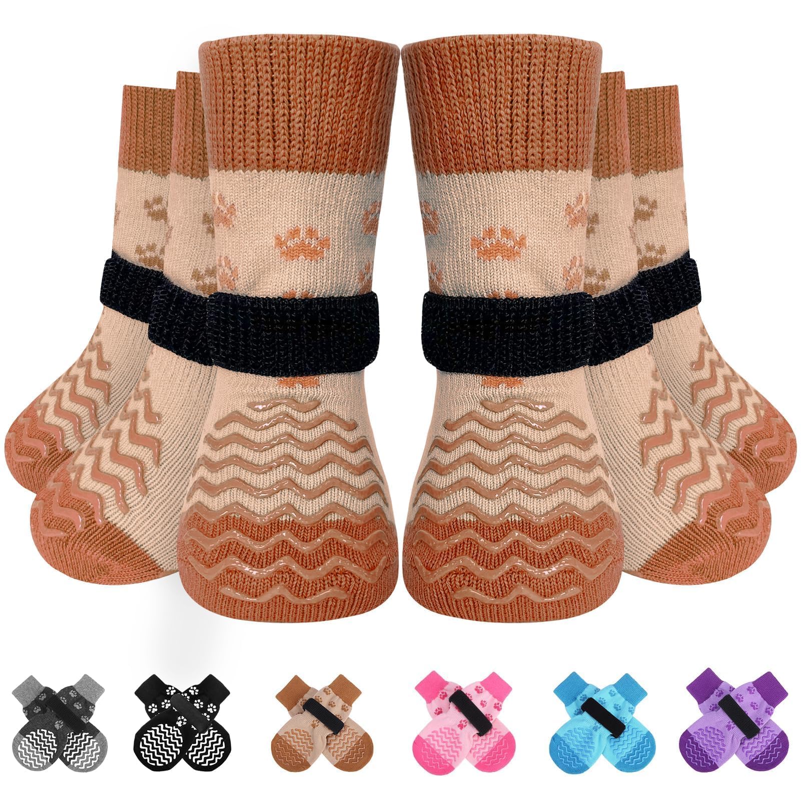 EXPAWLORER calcetines antideslizantes para patas, evitan deslizamientos en suelos lisos