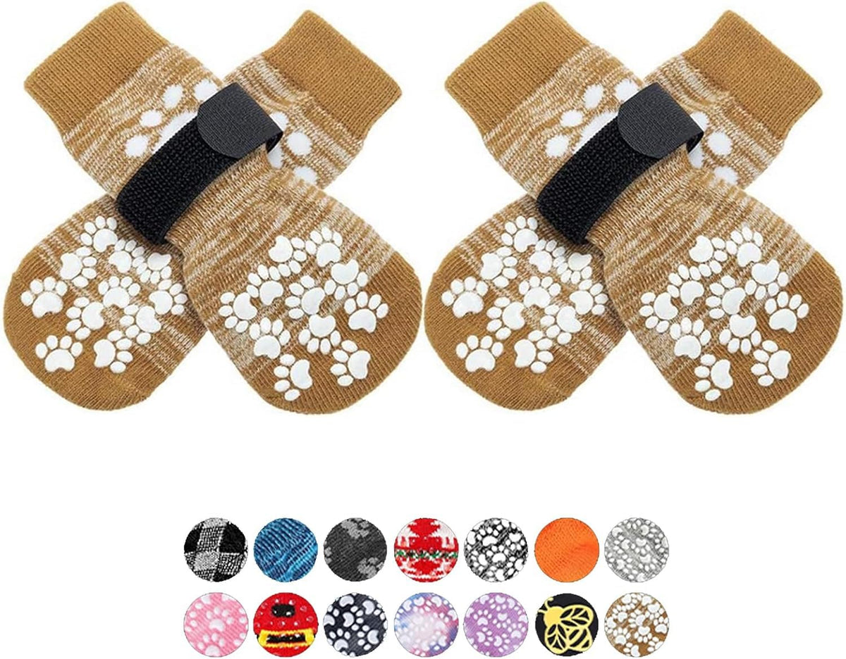 EXPAWLORER calcetines antideslizantes para perros con agarre en suelos lisos