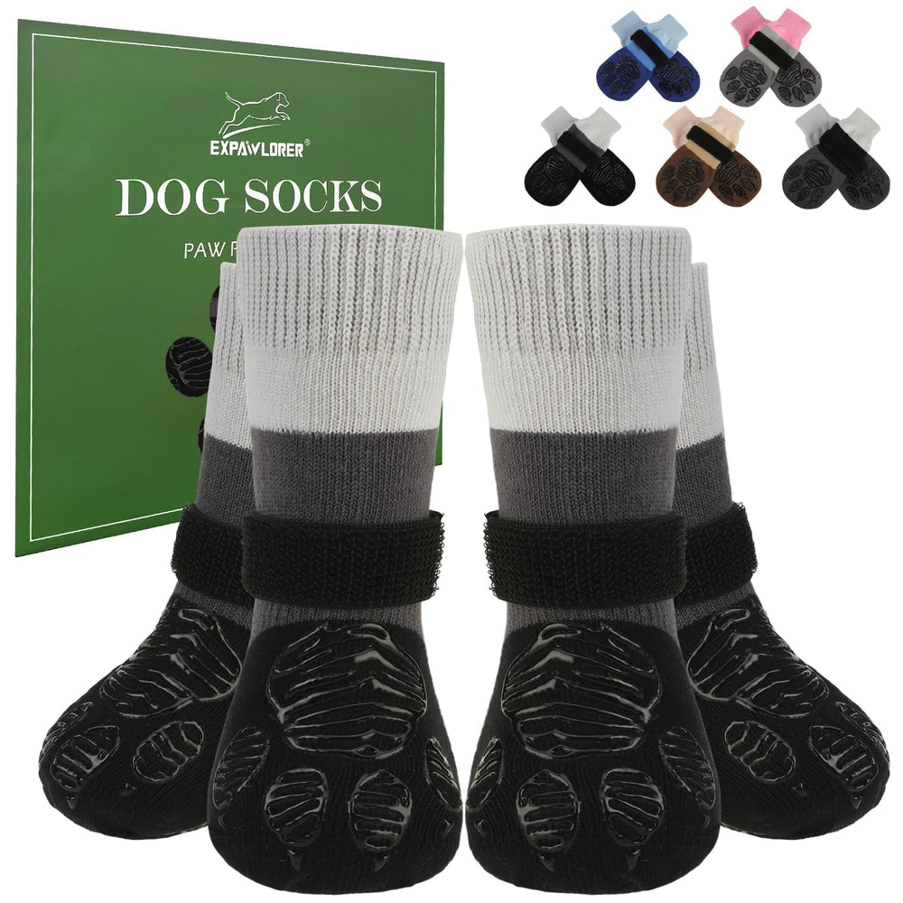 EXPAWLORER calcetines antideslizantes para perros, mejor agarre en suelos resbaladizos.