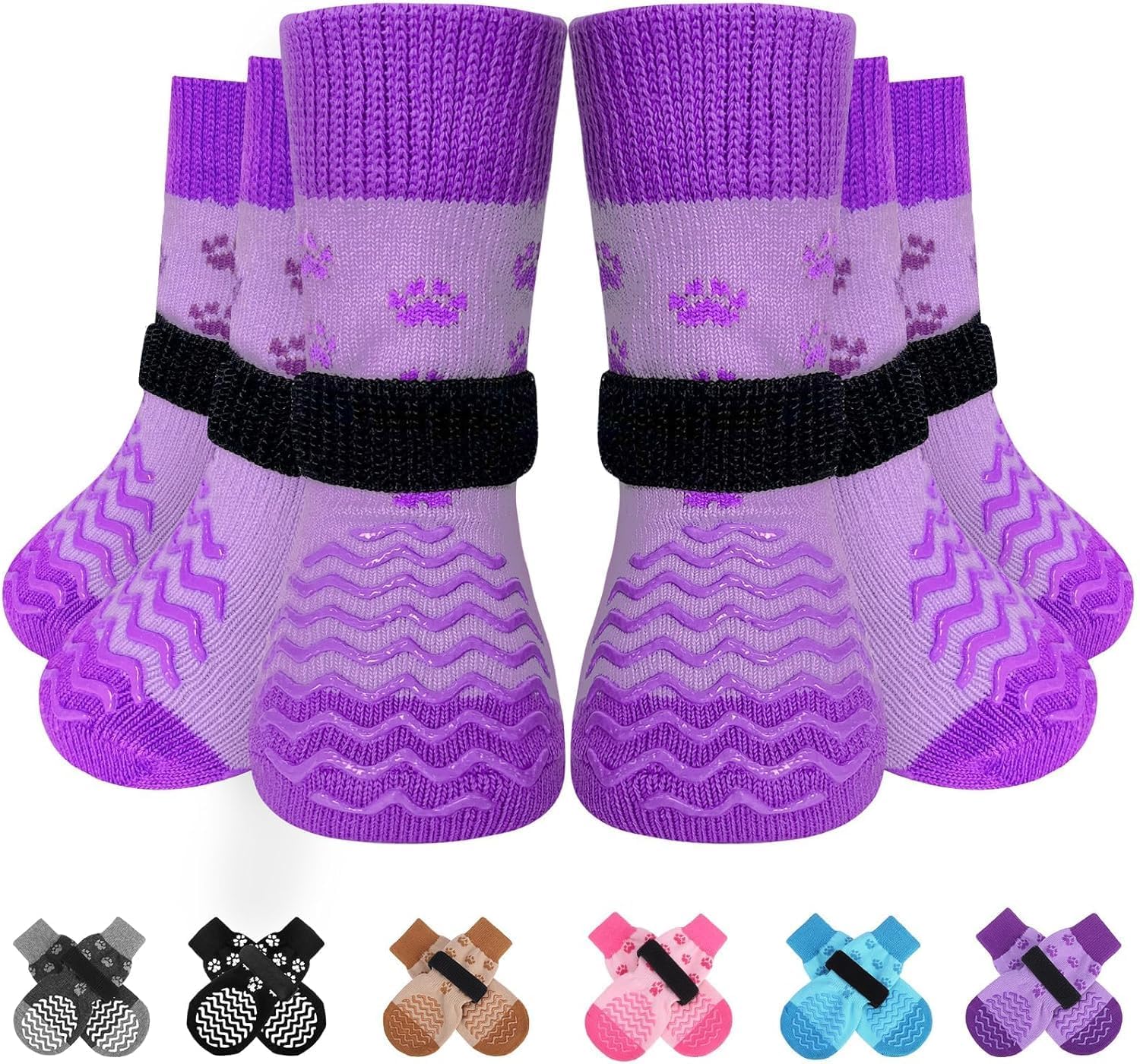 Calcetines antideslizantes Expawlorer para perros, mejor agarre en suelos lisos.