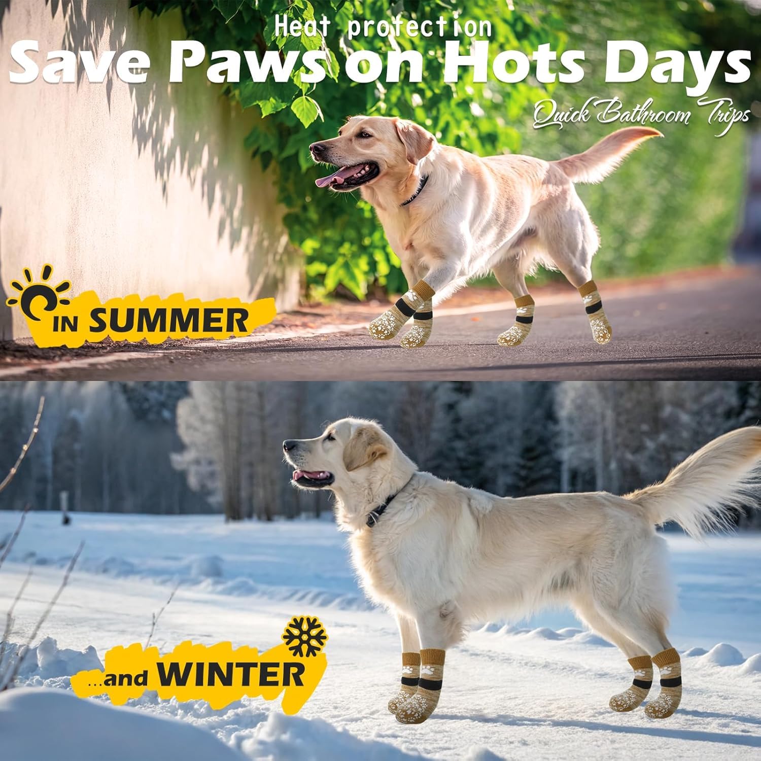 EXPAWLORER calcetines para perro en interiores y exteriores, protección de suelos.