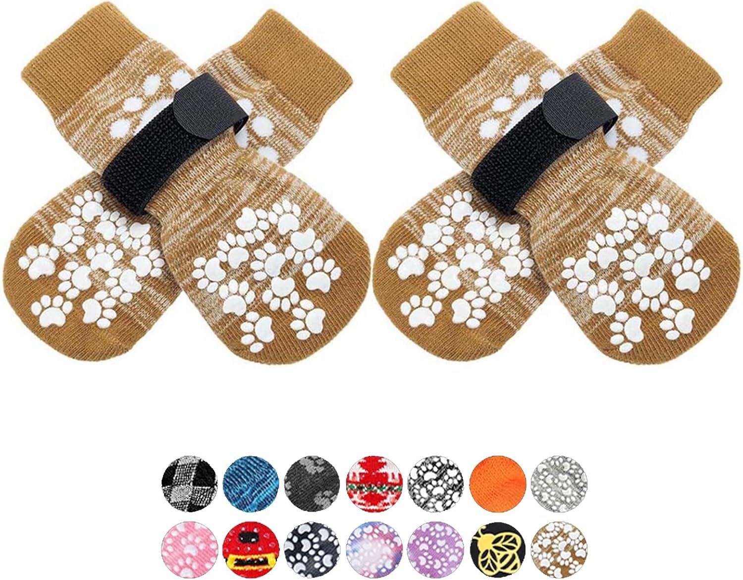 EXPAWLORER calcetines perros antideslizantes para patas, mejoran la tracción en suelos lisos.