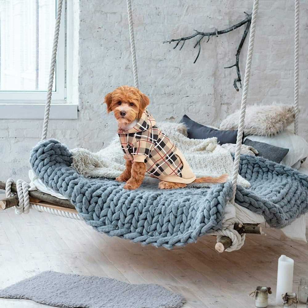 EXPAWLORER Plaid Dog Hoodie diseño clásico para ocasiones formales